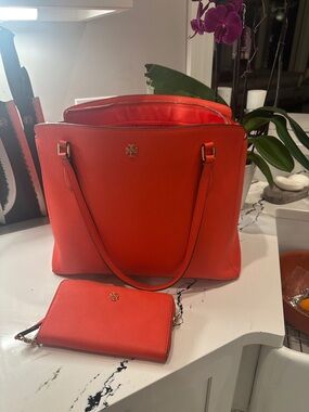 Tory Burch tote and wallet